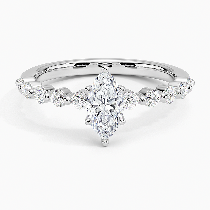 Marseille Half Coverage Diamond Ring (1/4 ct. tw.) Platinum Marquise Engagement Ring