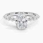Marseille Half Coverage Diamond Ring (1/4 ct. tw.) Platinum Oval Engagement Ring