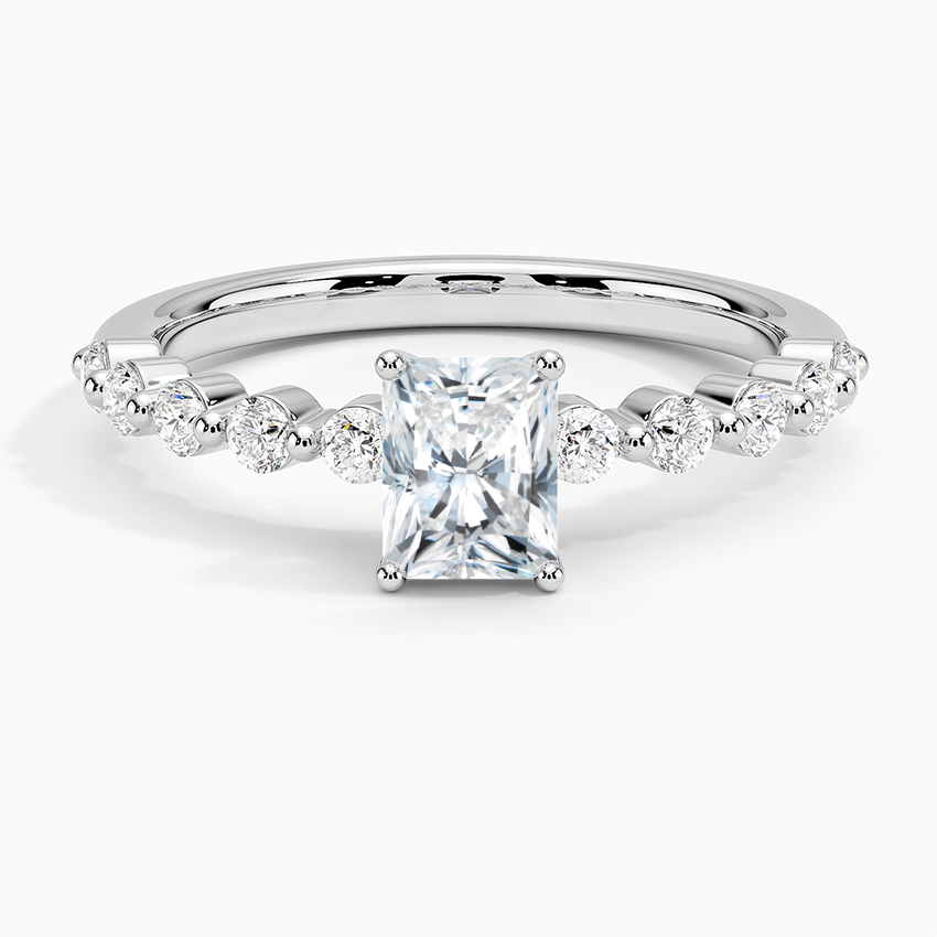 Marseille Half Coverage Diamond Ring (1/4 ct. tw.) Platinum Radiant Engagement Ring