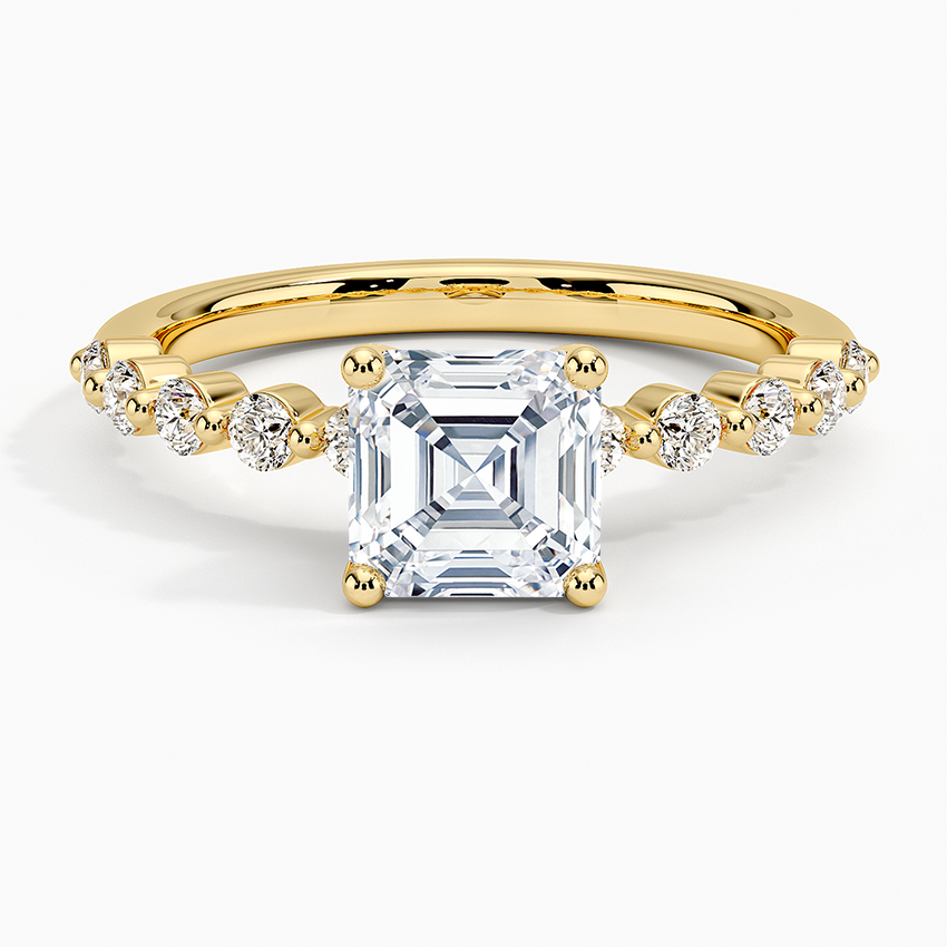 Marseille Half Coverage Diamond Ring (1/4 ct. tw.) Yellow Gold 18k Asscher Engagement Ring