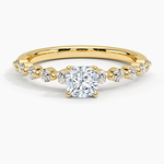 Marseille Half Coverage Diamond Ring (1/4 ct. tw.) Yellow Gold 18k Cushion Engagement Ring