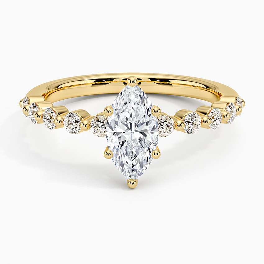Marseille Half Coverage Diamond Ring (1/4 ct. tw.) Yellow Gold 18k Marquise Engagement Ring