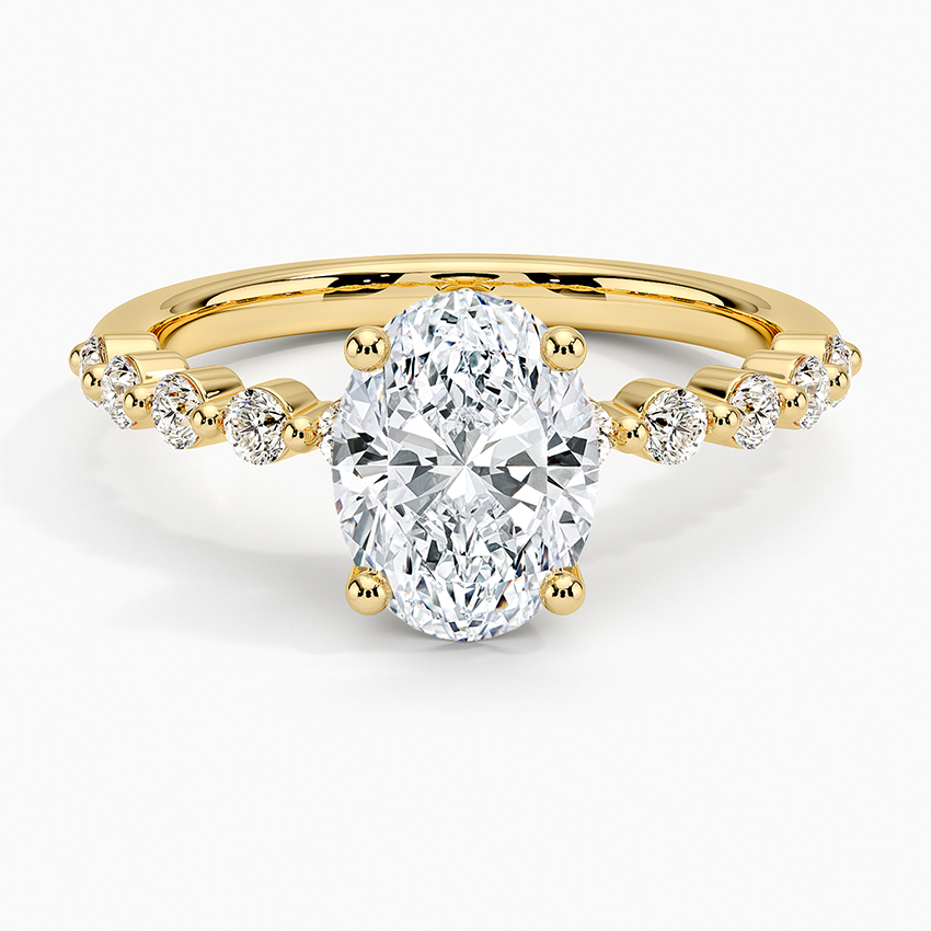Marseille Half Coverage Diamond Ring (1/4 ct. tw.) Yellow Gold 18k Oval Engagement Ring