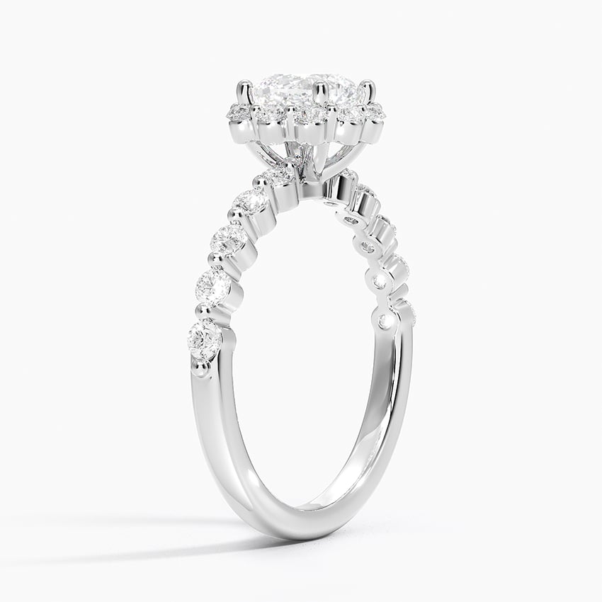 Marseille Halo Diamond Ring (1/2 ct. tw.) Platinum Cushion Engagement Ring