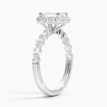 Marseille Halo Diamond Ring (1/2 ct. tw.) Platinum Emerald Engagement Ring