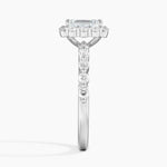 Marseille Halo Diamond Ring (1/2 ct. tw.) Platinum Emerald Engagement Ring