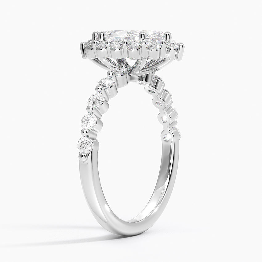 Marseille Halo Diamond Ring (1/2 ct. tw.) Platinum Marquise Engagement Ring