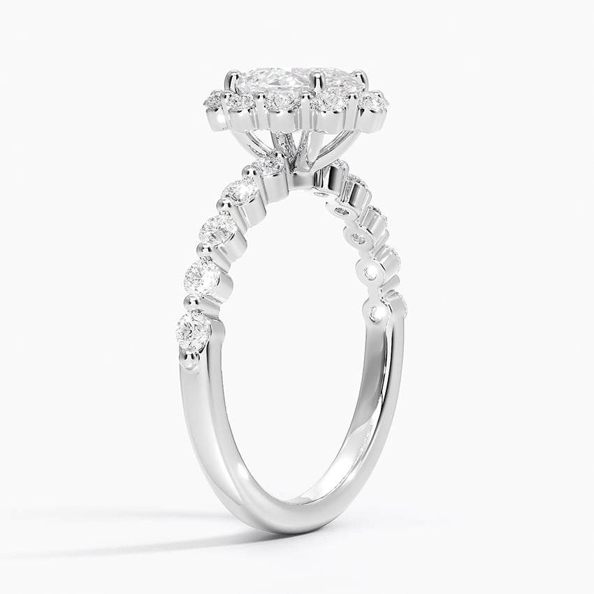 Marseille Halo Diamond Ring (1/2 ct. tw.) Platinum Oval Engagement Ring