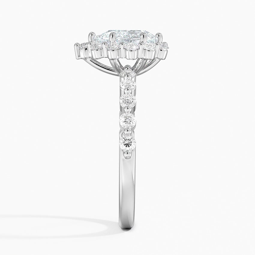 Marseille Halo Diamond Ring (1/2 ct. tw.) Platinum Pear Engagement Ring