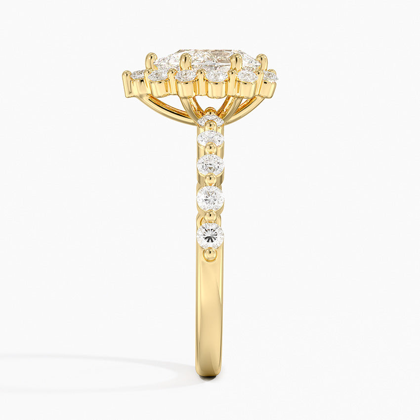 Marseille Halo Diamond Ring (1/2 ct. tw.) Yellow Gold 18k Pear Engagement Ring