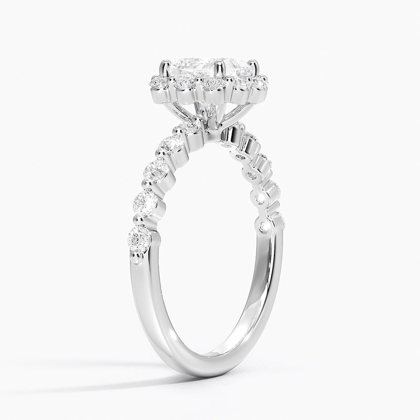 Marseille Halo Diamond Ring (1/2 ct. tw.) Platinum Princess Engagement Ring