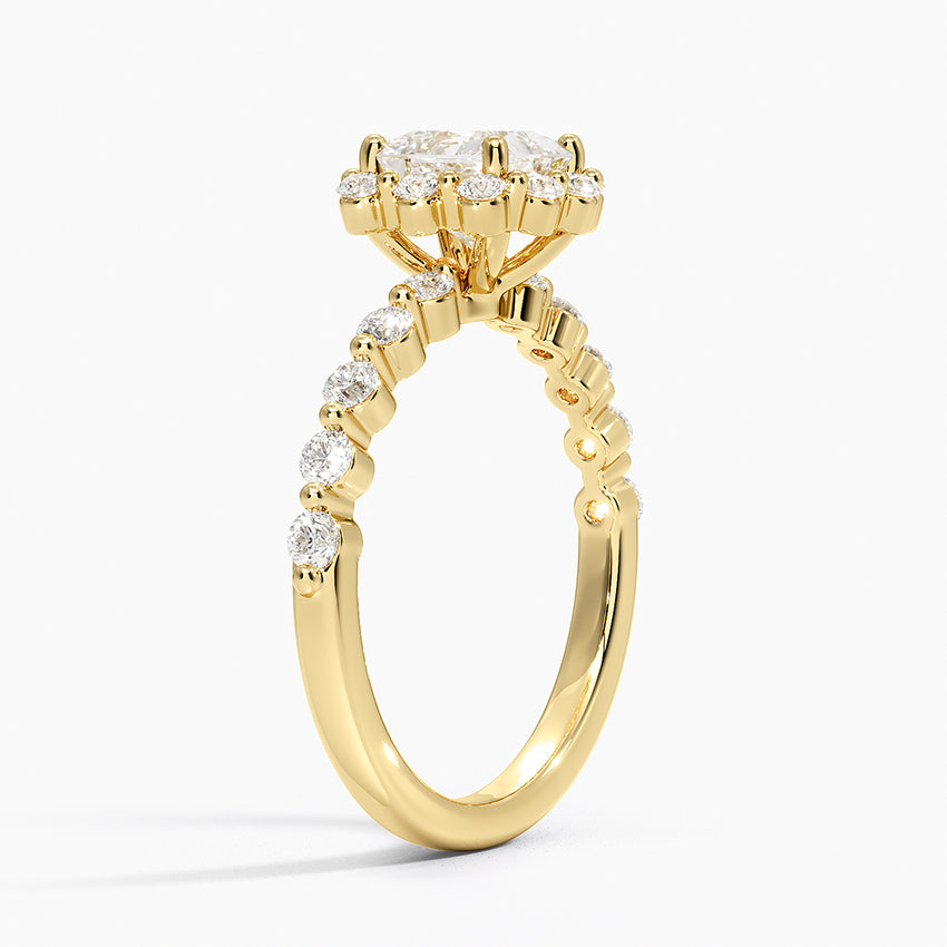 Marseille Halo Diamond Ring (1/2 ct. tw.) Yellow Gold 18k Princess Engagement Ring
