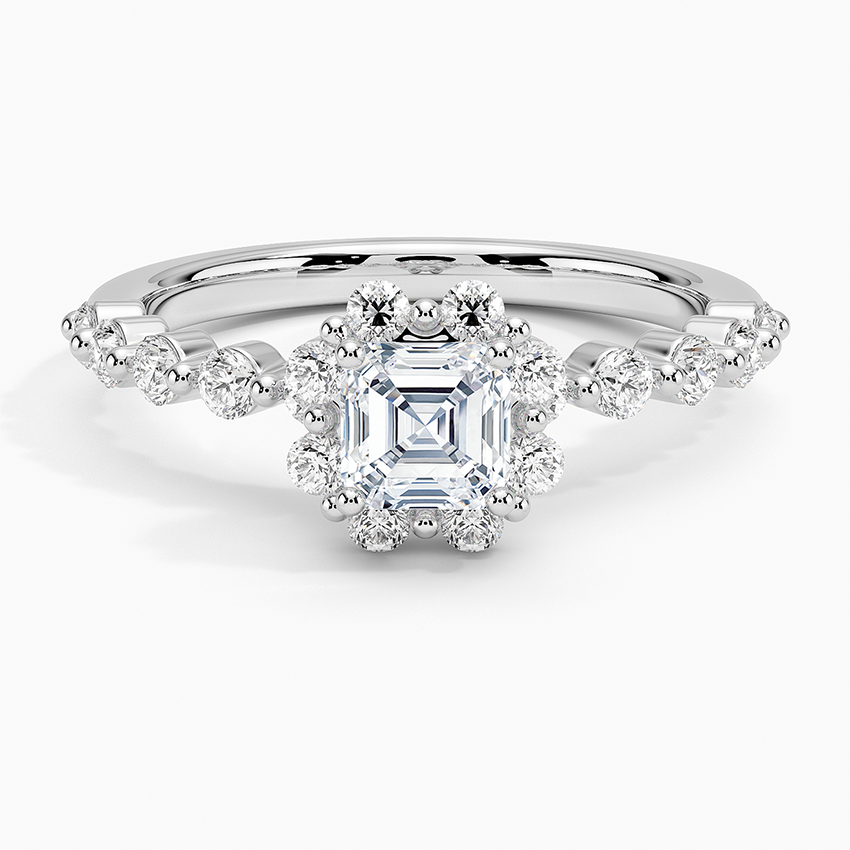 Marseille Halo Diamond Ring (1/2 ct. tw.) Platinum Asscher Engagement Ring