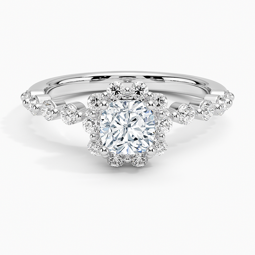 Marseille Halo Diamond Ring (1/2 ct. tw.) Platinum Cushion Engagement Ring