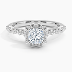 Marseille Halo Diamond Ring (1/2 ct. tw.) Platinum Cushion Engagement Ring