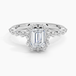 Marseille Halo Diamond Ring (1/2 ct. tw.) Platinum Emerald Engagement Ring