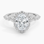 Marseille Halo Diamond Ring (1/2 ct. tw.) Platinum Oval Engagement Ring