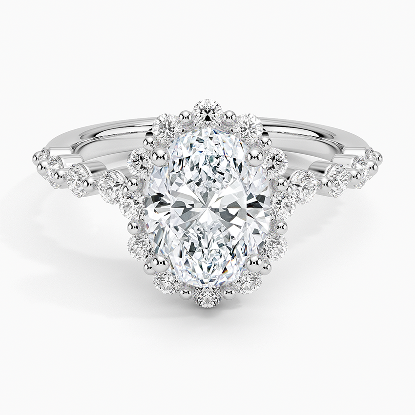 Marseille Halo Diamond Ring (1/2 ct. tw.) Platinum Oval Engagement Ring