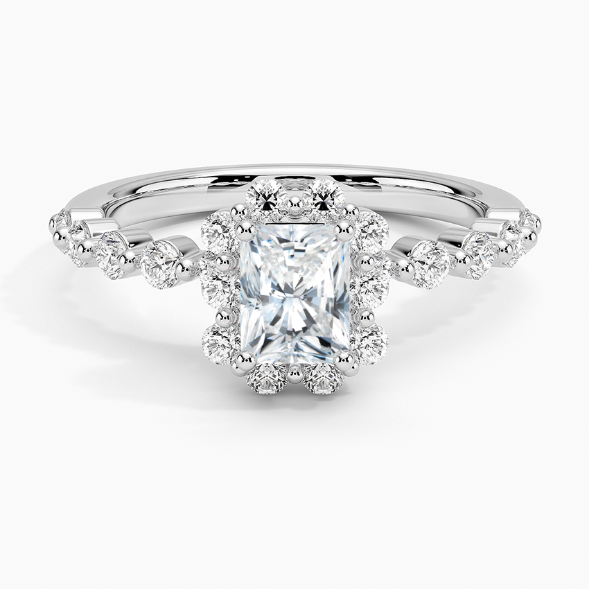 Marseille Halo Diamond Ring (1/2 ct. tw.) Platinum Radiant Engagement Ring