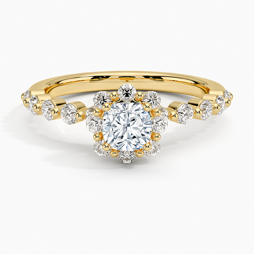 Marseille Halo Diamond Ring (1/2 ct. tw.) Yellow Gold 18k Cushion Engagement Ring
