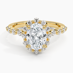 Marseille Halo Diamond Ring (1/2 ct. tw.) Yellow Gold 18k Oval Engagement Ring