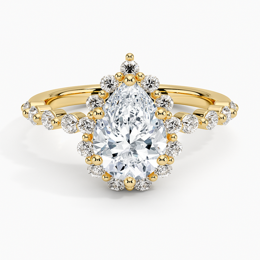 Marseille Halo Diamond Ring (1/2 ct. tw.) Yellow Gold 18k Pear Engagement Ring