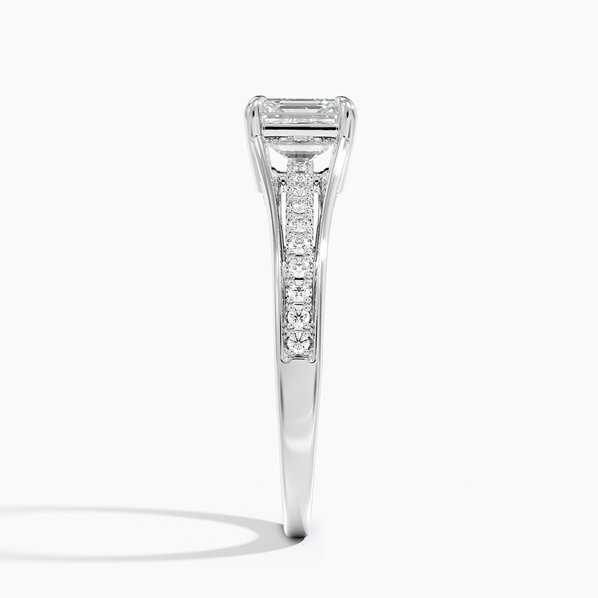 Tressa Split Shank Diamond Ring Platinum Asscher Engagement Ring
