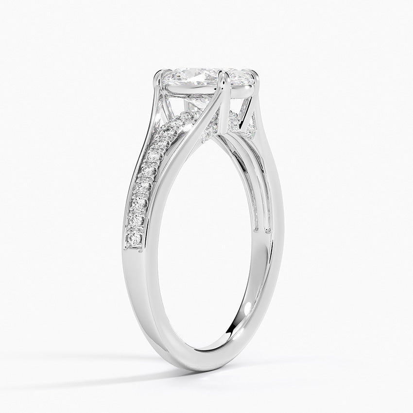 Tressa Split Shank Diamond Ring Platinum Oval Engagement Ring