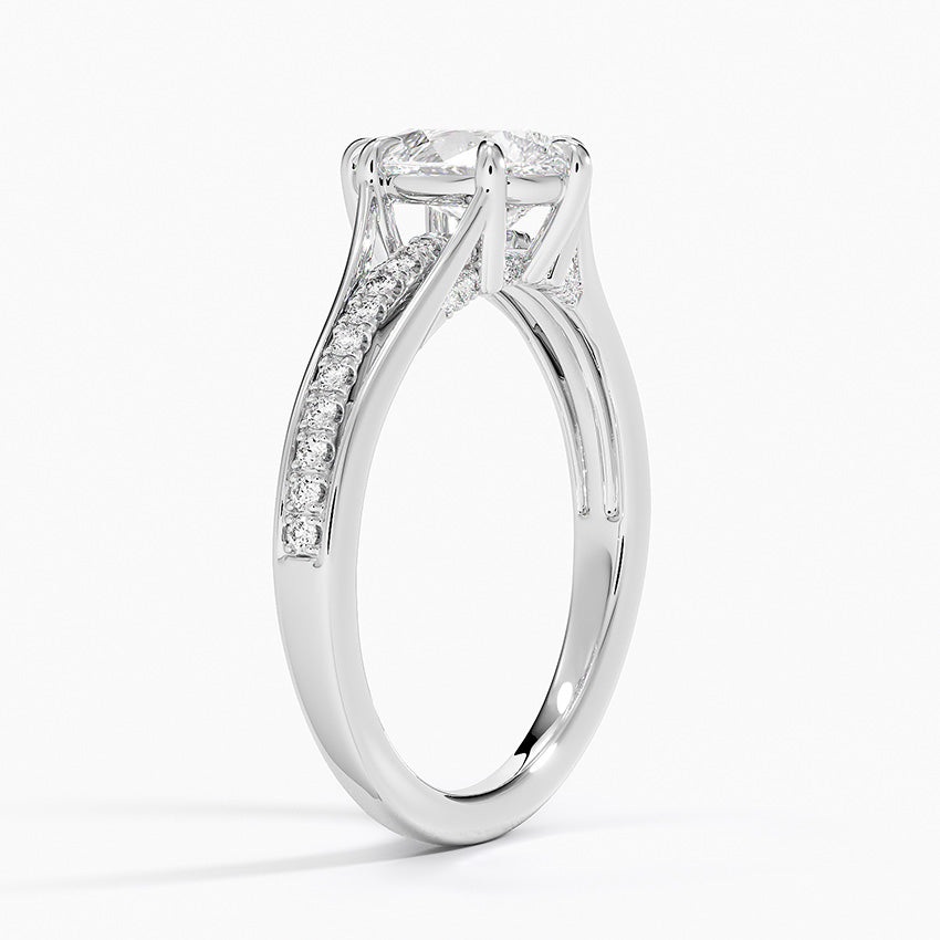 Tressa Split Shank Diamond Ring Platinum Pear Engagement Ring