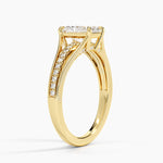 Tressa Split Shank Diamond Ring Yellow Gold 18k Radiant Engagement Ring