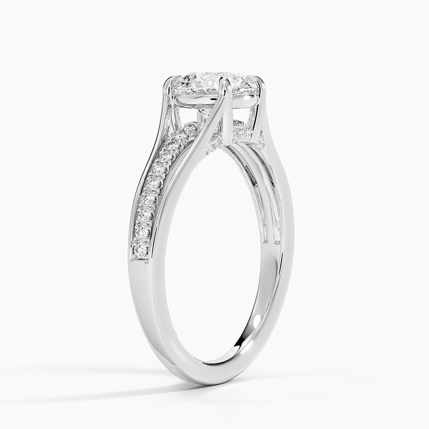 Tressa Split Shank Diamond Ring Platinum Round Engagement Ring