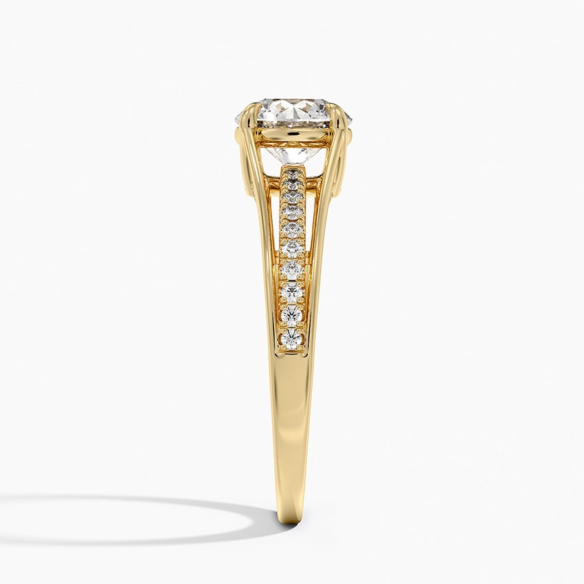 Tressa Split Shank Diamond Ring Yellow Gold 18k Round Engagement Ring