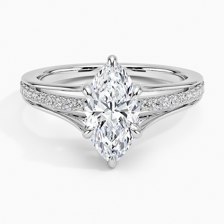 Tressa Split Shank Diamond Ring Platinum Marquise Engagement Ring