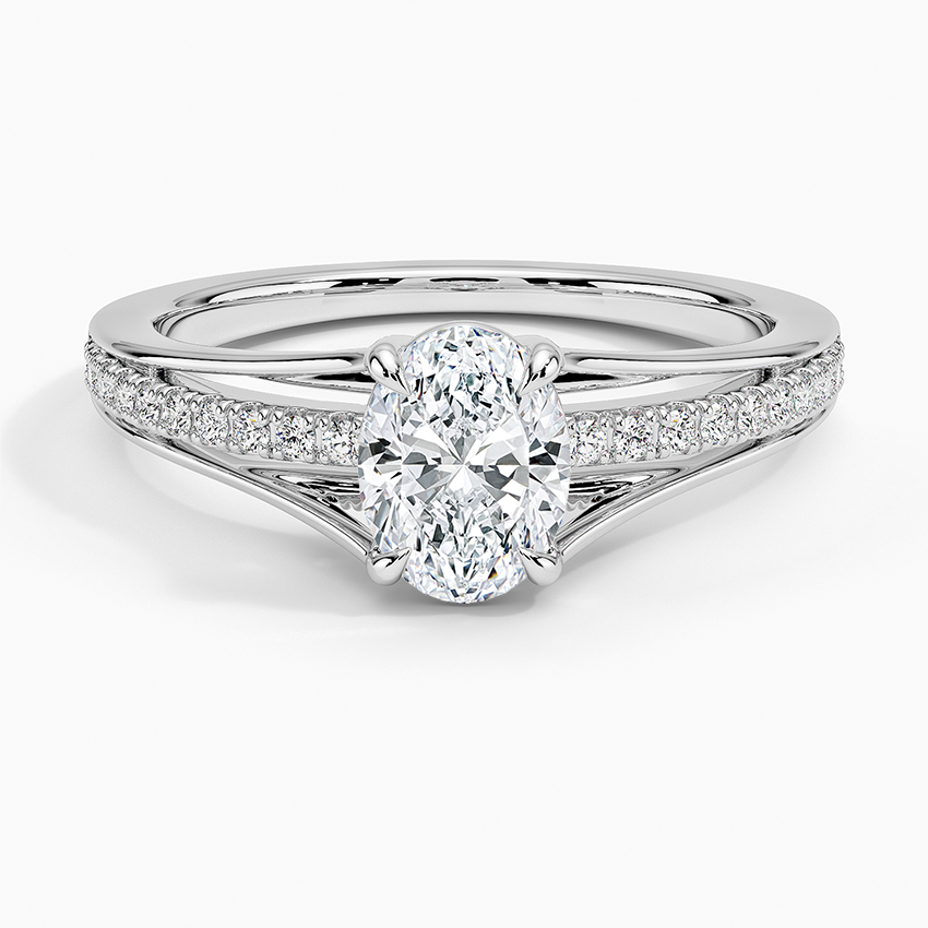 Tressa Split Shank Diamond Ring Platinum Oval Engagement Ring