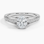 Tressa Split Shank Diamond Ring Platinum Oval Engagement Ring