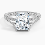Tressa Split Shank Diamond Ring Platinum Radiant Engagement Ring