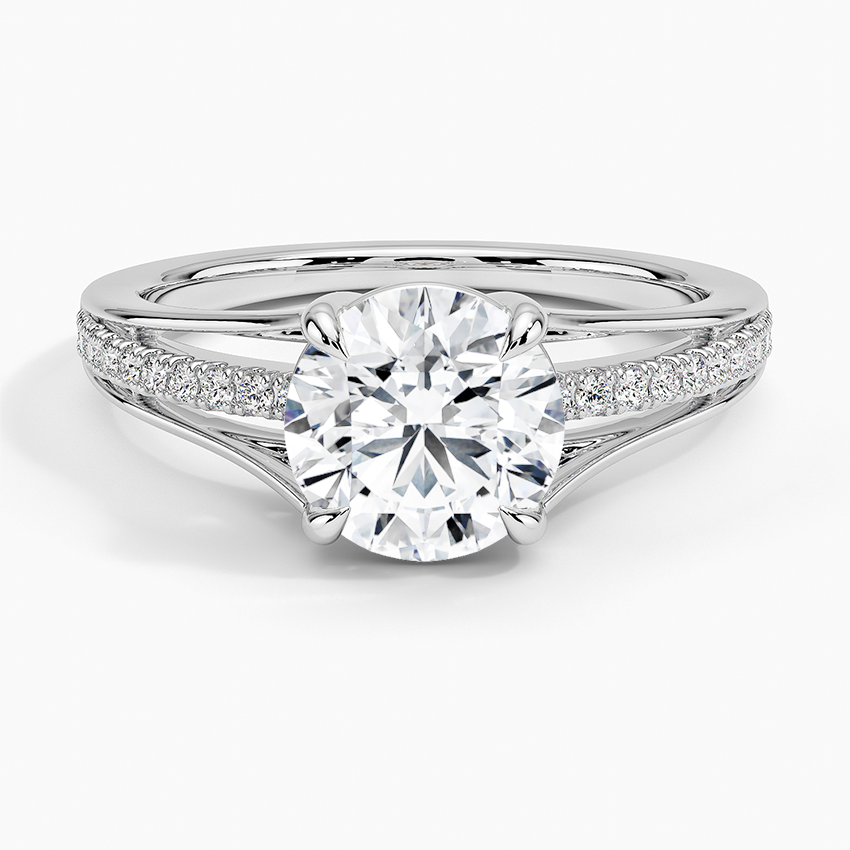 Tressa Split Shank Diamond Ring Platinum Round Engagement Ring