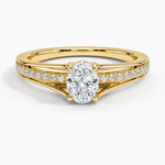 Tressa Split Shank Diamond Ring Yellow Gold 18k Oval Engagement Ring