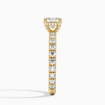 Olympia Three-Quarter Coverage Diamond Ring Yellow Gold 18k Asscher Engagement Ring
