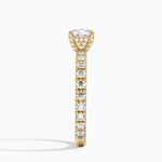 Olympia Three-Quarter Coverage Diamond Ring Yellow Gold 18k Cushion Engagement Ring