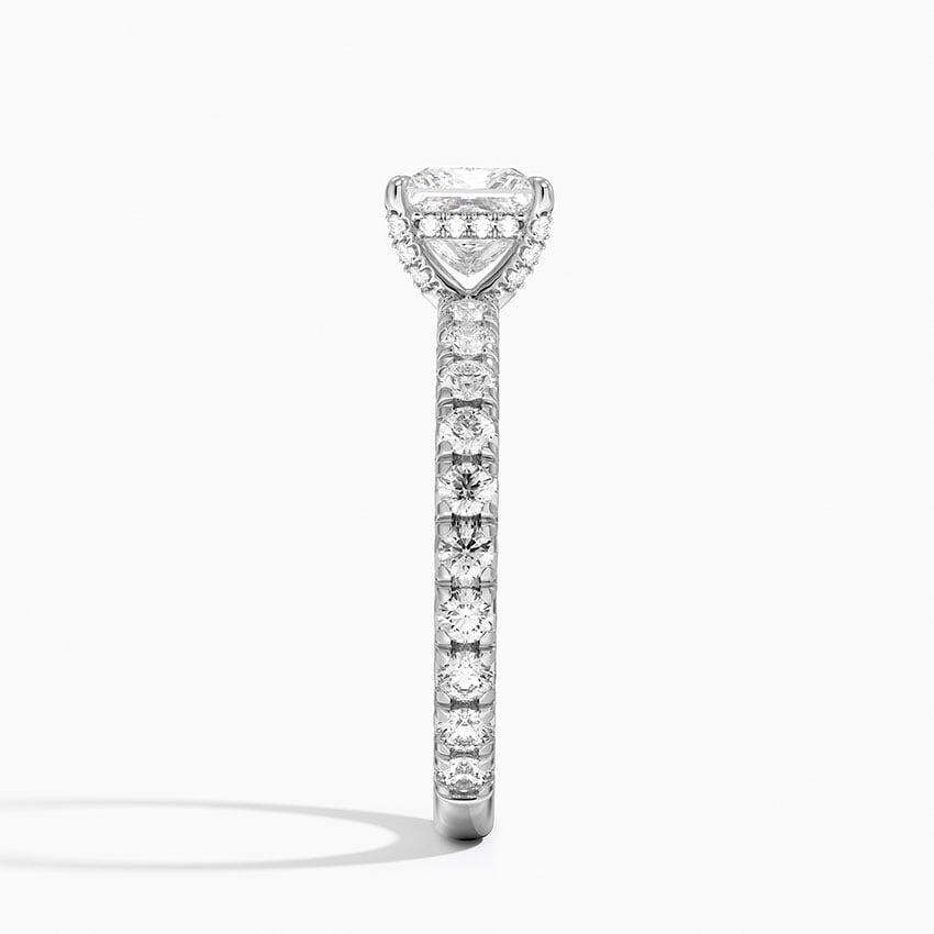 Olympia Three-Quarter Coverage Diamond Ring Platinum Princess Engagement Ring