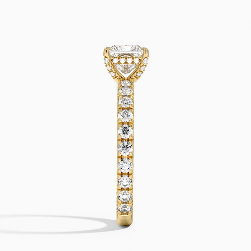 Olympia Three-Quarter Coverage Diamond Ring Yellow Gold 18k Princess Engagement Ring