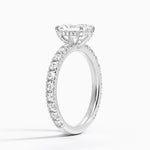 Olympia Three-Quarter Coverage Diamond Ring Platinum Radiant Engagement Ring