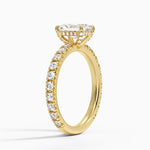 Olympia Three-Quarter Coverage Diamond Ring Yellow Gold 18k Radiant Engagement Ring
