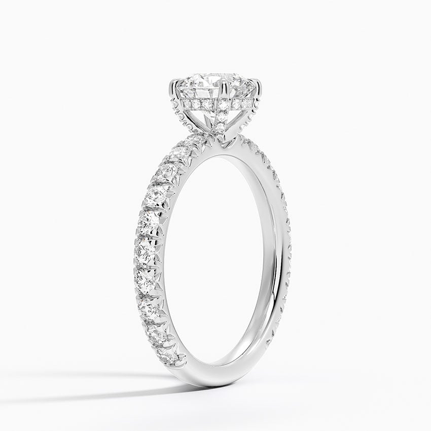 Olympia Three-Quarter Coverage Diamond Ring Platinum Round Engagement Ring