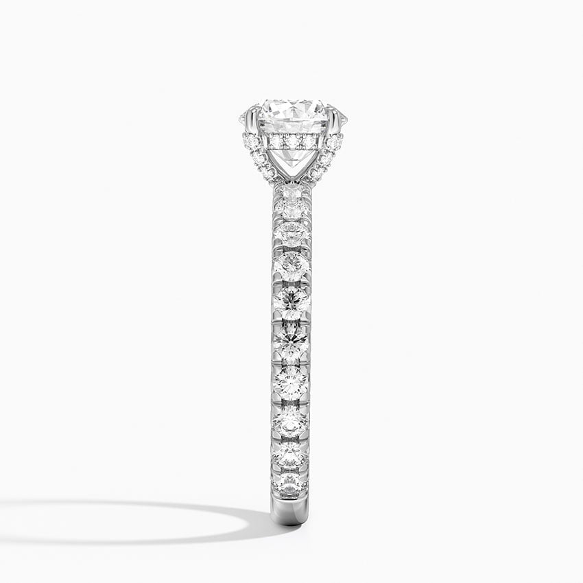 Olympia Three-Quarter Coverage Diamond Ring Platinum Round Engagement Ring