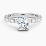 Olympia Three-Quarter Coverage Diamond Ring Platinum Radiant Engagement Ring
