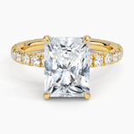 Olympia Three-Quarter Coverage Diamond Ring Yellow Gold 18k Radiant Engagement Ring