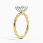 Adorned Mixed Metal Diamond Ring Yellow Gold 18k Marquise Engagement Ring