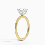 Adorned Mixed Metal Diamond Ring Yellow Gold 18k Princess Engagement Ring